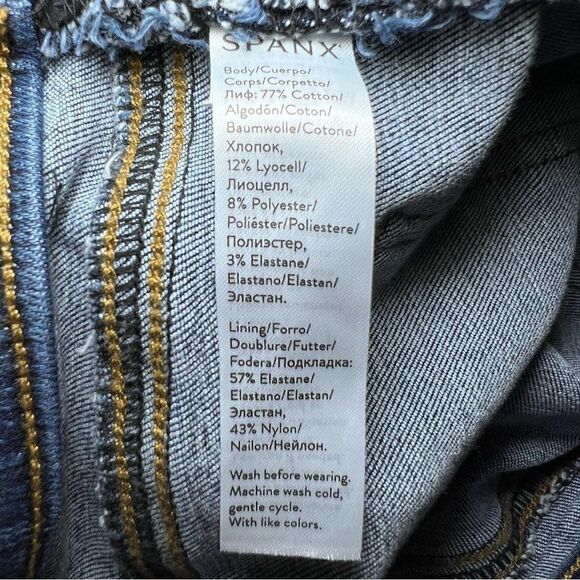 SPANX Distressed Ankle Skinny Jeans in Medium Wash - Picture 6 of 6